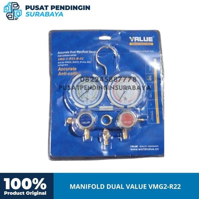 VALUE MANIFOLD VMG2-R22 | MANIFOLD VALUE R22 | DOUBLE MANIFOLD MERK VALUE ORIGINAL DAN TERPERCAYA