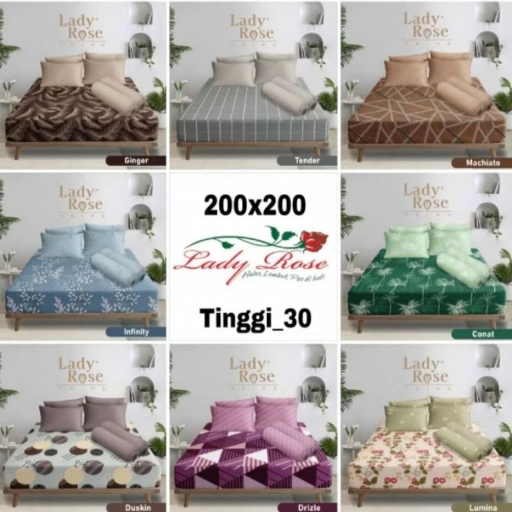 Lady rose - Sprei lady rose prime extra king 200x200 / sprei jumbo lady rose 200x200 tinggi 30cm