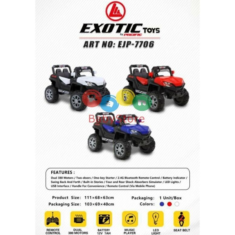 MAINAN MOBIL AKI EXOTIC RECHARGEABLE JEEP EJP-7706 || MAINAN ANAK MOBIL AKI EXOTIC JEEP EJP-7706
