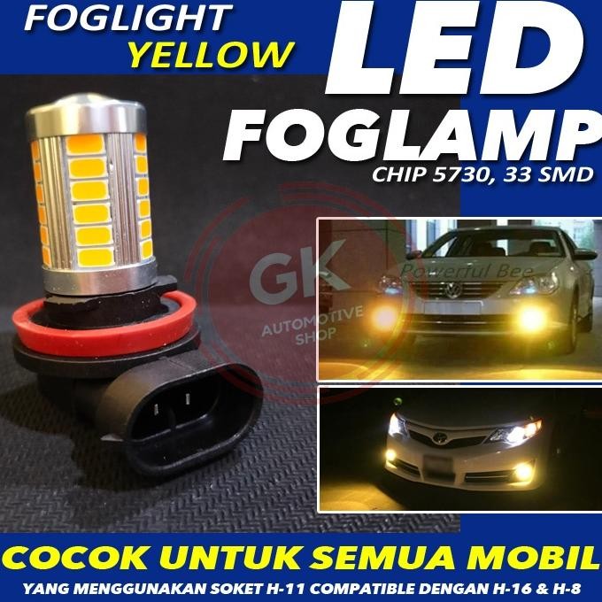 LAMPU LED FOGLAMP / FOGLIGHT, Super YELLOW H8, H11, dan H16