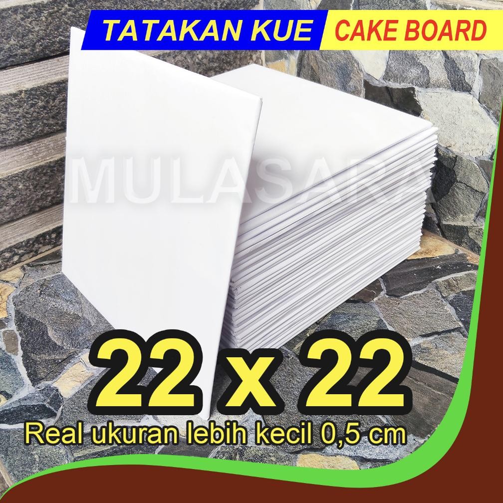 Bisa Cod Tatakan Kue 22X22 Putih Cake Board / Alas Kue Ulang Tahun / Tatakan Kue Ulang Tahun ||
