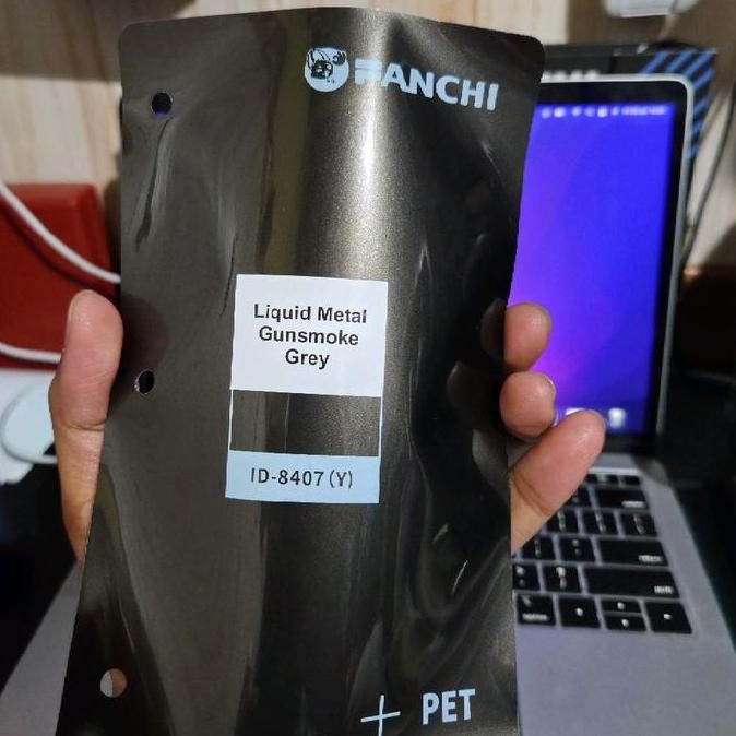 

DF383>> 50CM Sticker FANCHI ID-8407 Y Liquid Gunsmoke Grey PET per 50CM