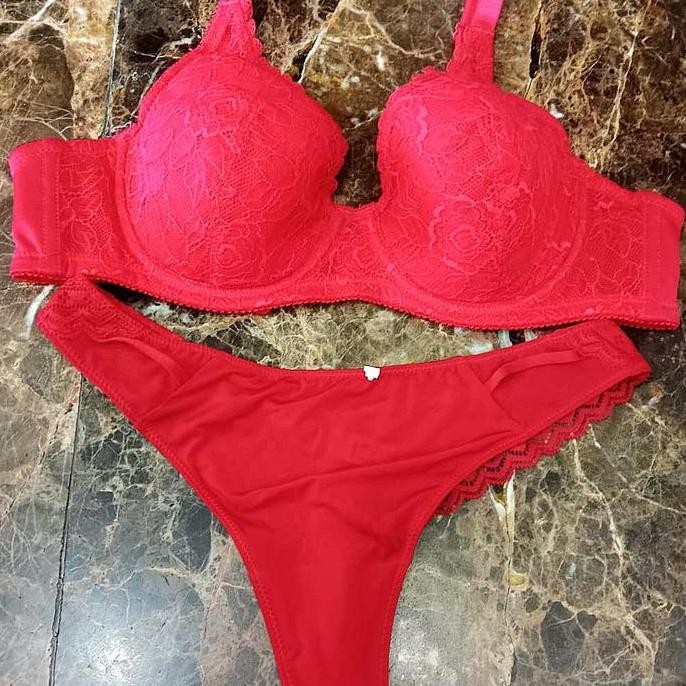 BRA Set LULUDI by WACOAL Red Thong PAKAI KAWAT ( SORELLA H&M UNIQLO M&S lasenza vs