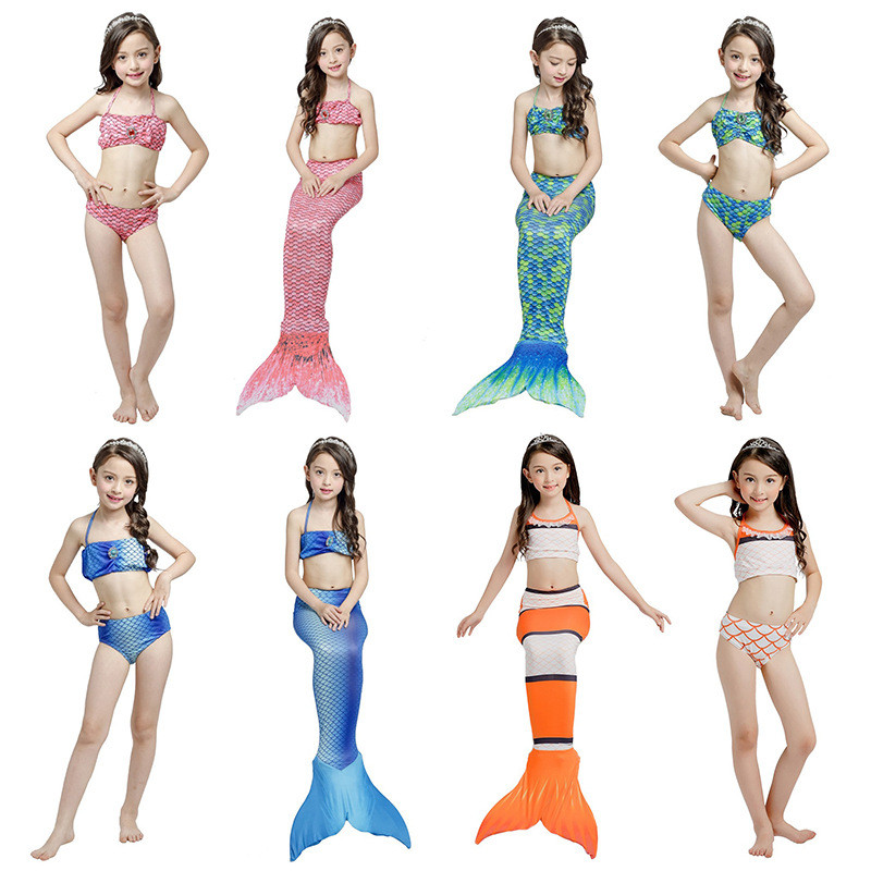 Summer Girls Mermaid Swimsuit Children's Colorful Swimming Set Special Offer Two-Piece Fish Tail Swi