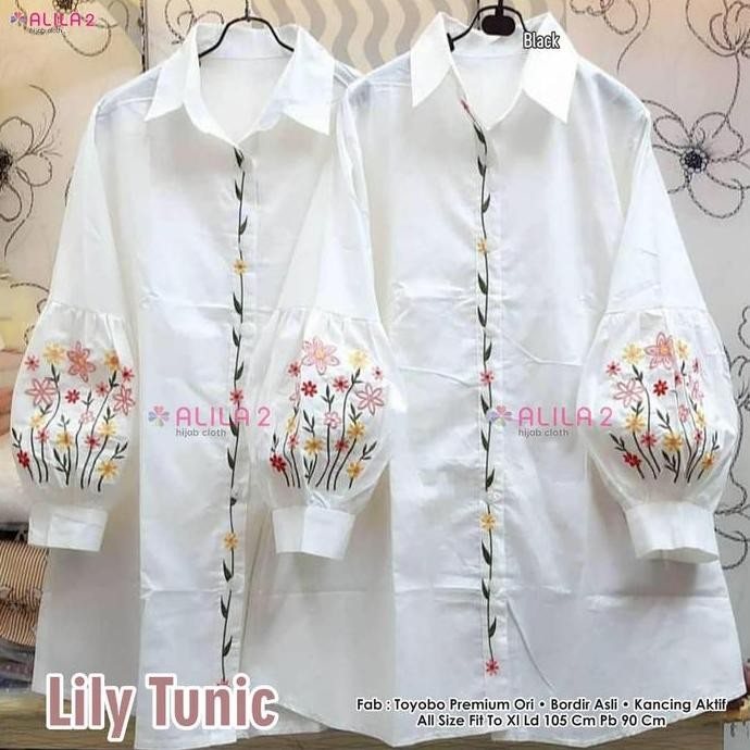 (Good) Lily Tunik Kemeja Putih Bordir Ori Alila