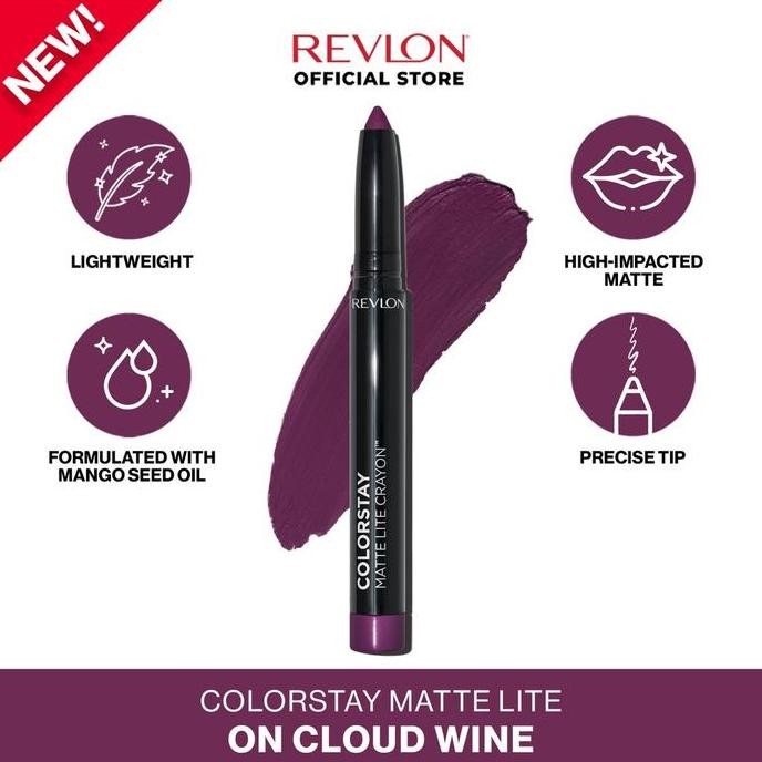BEBAS ONGKIR - Revlon Colorstay Matte Lite Crayon | Lip Crayon Matte - On Cloud Wine