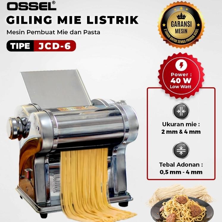 OSSEL Giling Mie Listrik Stainless Steel Mesin Gilingan Pembuat Mie Listrik JCD-6 OSSEL