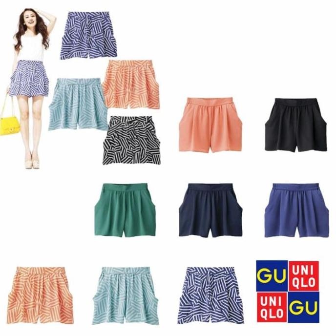 SHORT PANTS UNIQLO GU JAPAN CELANA PENDEK WANITA PANJANG KULOT H&M
