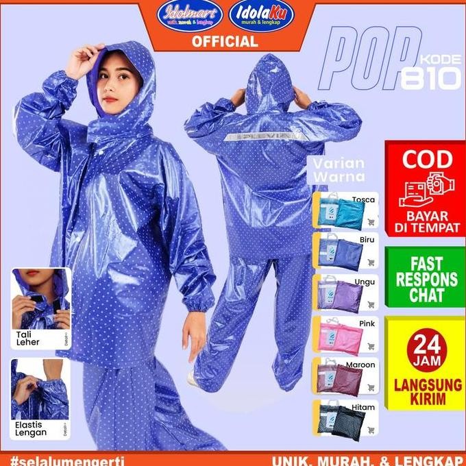 IDOLMART Jas Hujan Dewasa /Jas Hujan 810 Plevia Pria Wanita Dewasa