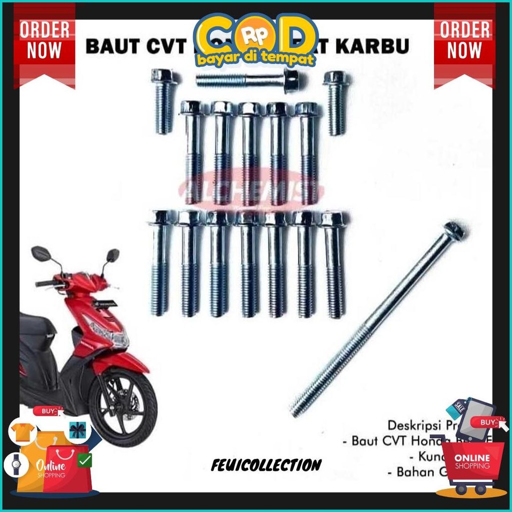 Baut Body Beat Karbu Full Set / Baut Cvt Beat Karbu Original Produk