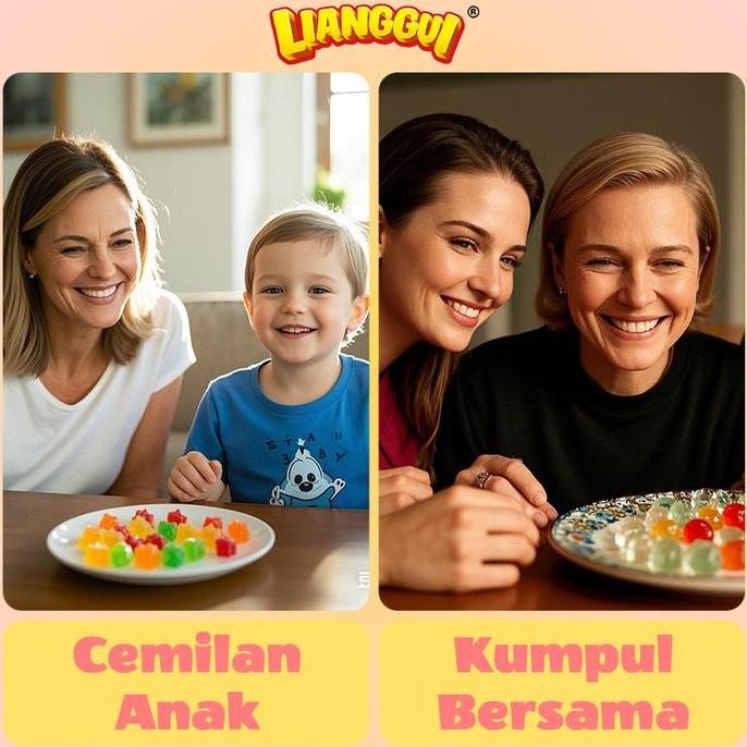 New HALALLIANGGUI Gula Lembut Isi Berbagai Rasa Buah Dalam Kotak, Cocok untuk Santai Harian/Piknik L