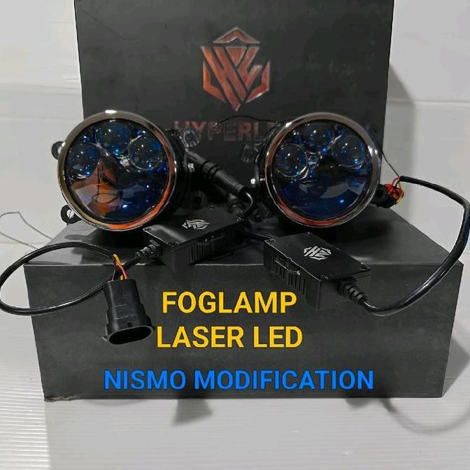 FOGLAMP projector BILED LASER honda jazz gk5 +laser tembak bisa high beam merk hyper LED