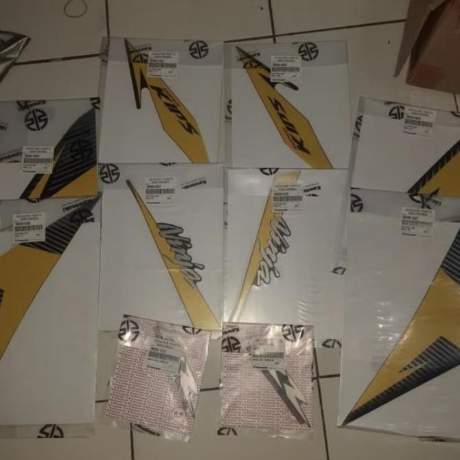 STIKER STRIPING STRIPPING NINJA RR NEW 2014 KUNING HITAM FULL SET Original