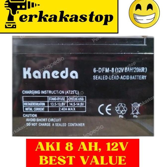 TERBARU - Aki Baterai UPS 12V 8AH / Aki UPS 8 amper KANEDA
