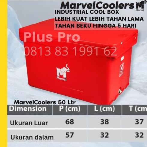 (Best) Cooler Box 50 L / Marvel Cool es batu kristal mancing marina coolbox