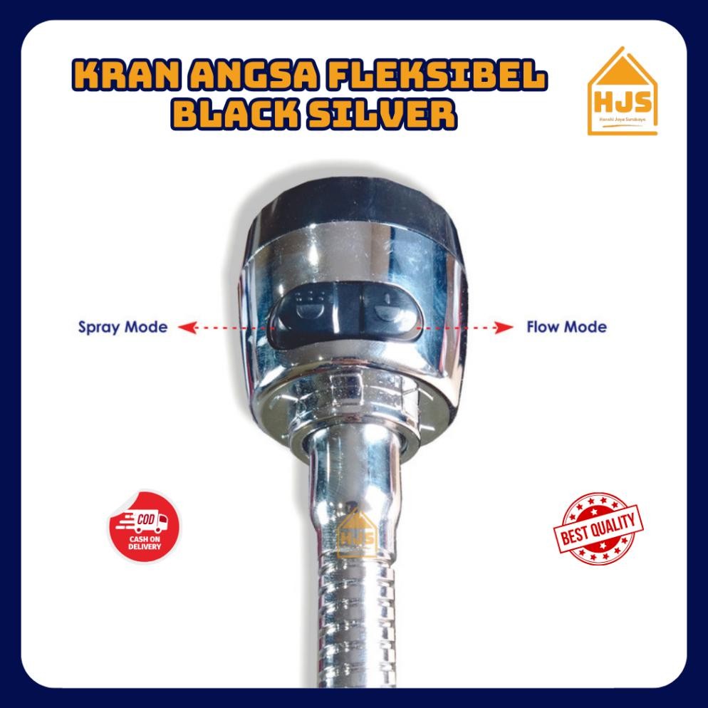 Cod [Hjs] Keran Air Angsa Abs Fleksibel 2 Mode - Keran Cuci Piring Angsa - Kran Sink Dapur Drat 1/2 