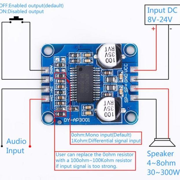 MINI HIGH POWER AMPLIFIER MONO 30W DIGITAL CLASS D HIFI SUBWOOFER