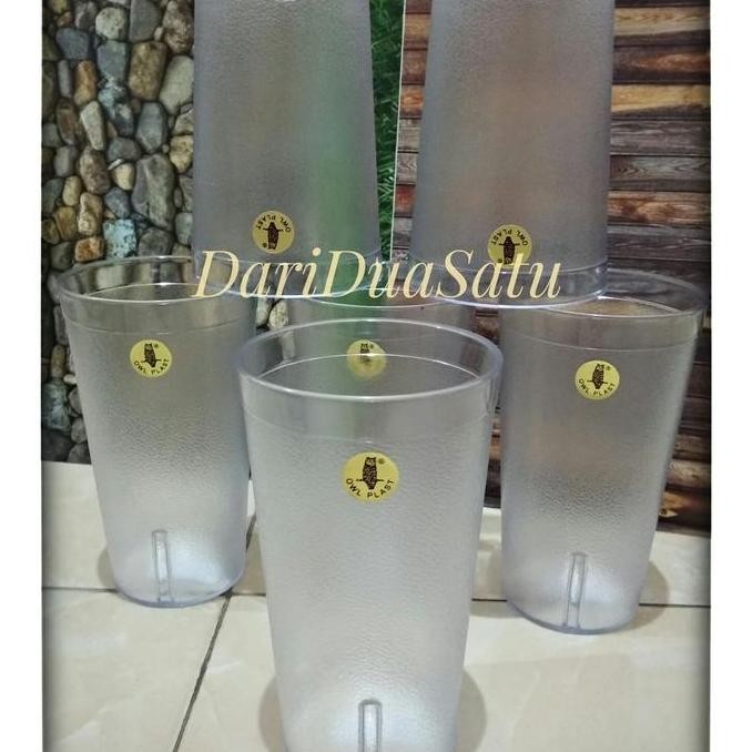 (Good) Gelas Akrilik Owl 500ml / Gelas Plastik Anti Pecah / Gelas Bening