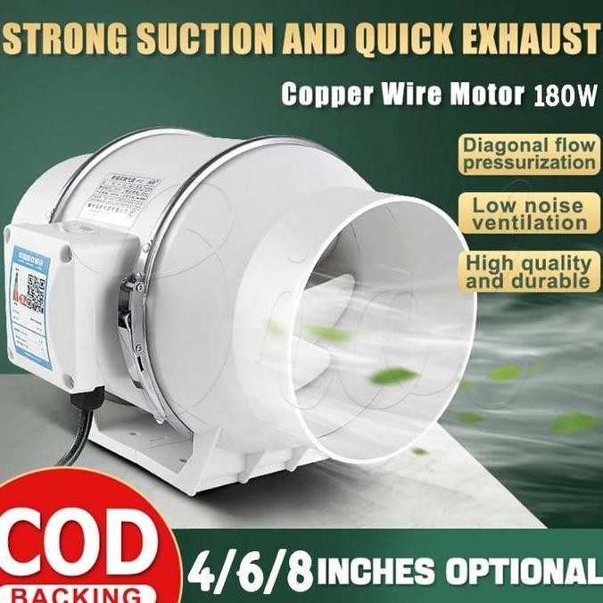 DARI JAKARTA FAST INLINE DUCT EXHAUST FAN DINDING BLOWER ANGIN KIPAS BLOWER 4" HISAP KIPAS ANGIN BUA