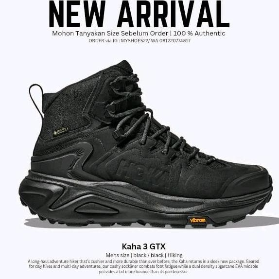 Hoka Kaha 3 Gtx Goretex Sepatu Hiking Gunung Original 100%