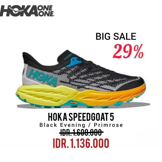 Hoka Speedgoat 5 Black Evening/ Primrose Men'S 100% Original