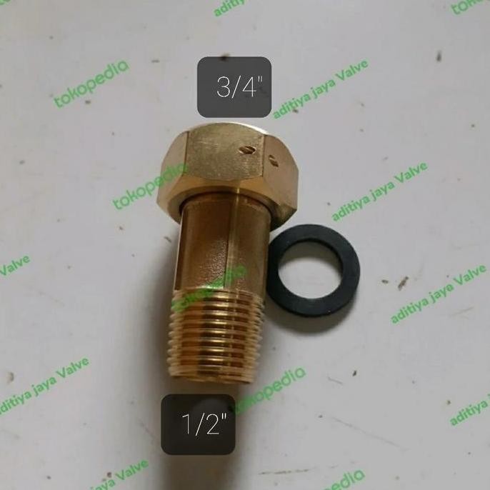 Nepel Ring Meteran Air 1/2" X 3/4" Kuningan