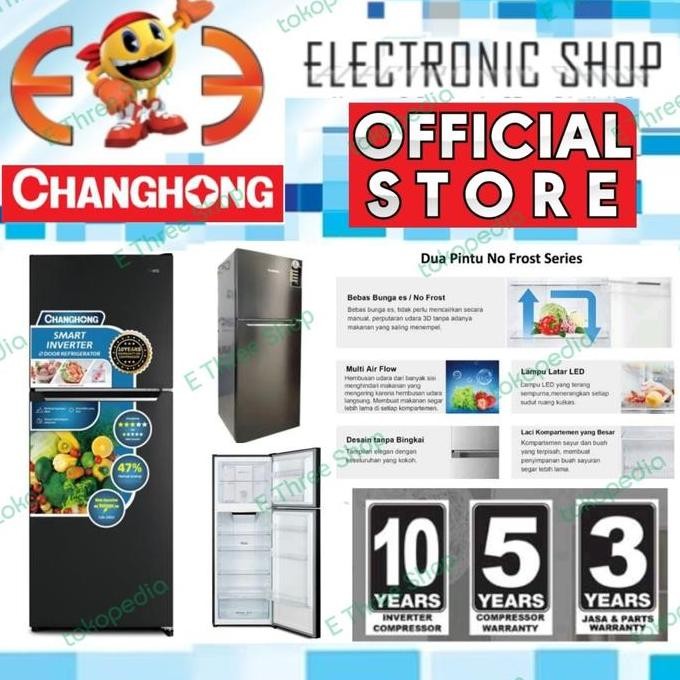 Changhong Ftm285Nib Kulkas 2 Pintu Inverter 220L  - Ftm285 - Ftm 285