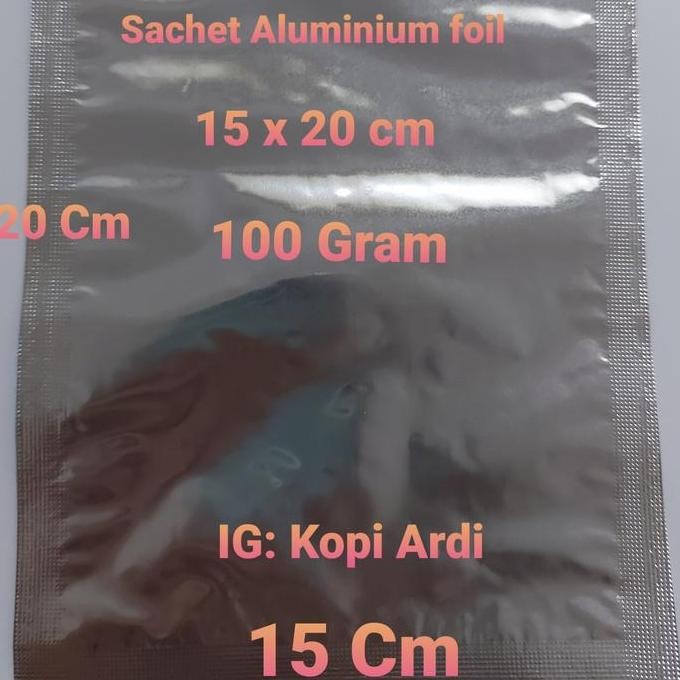 Sachet Aluminium Foil 100 Gram Tanpa Zipper 125 Pcs