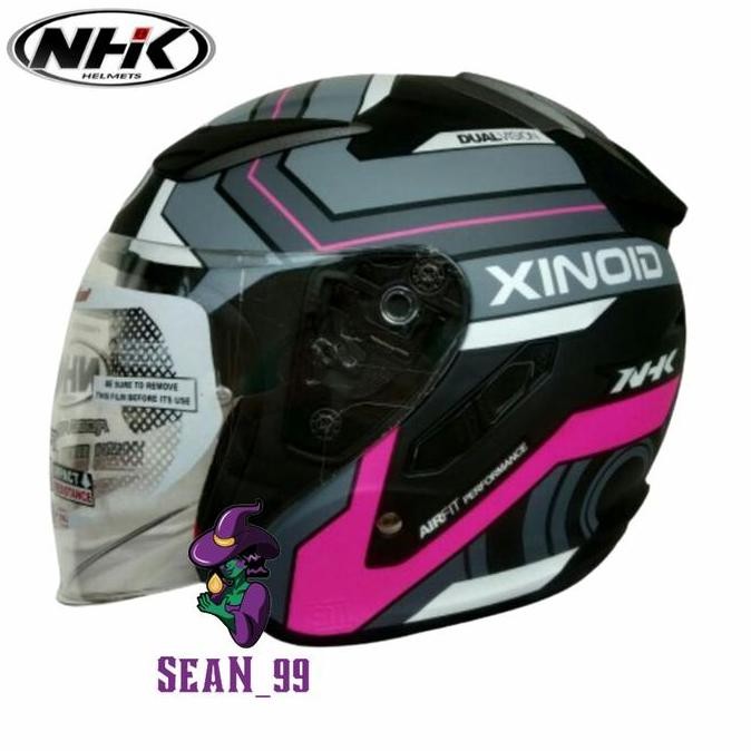 Helm Nhk R1 Xinoid Black Doff Pink Double Visor Original
