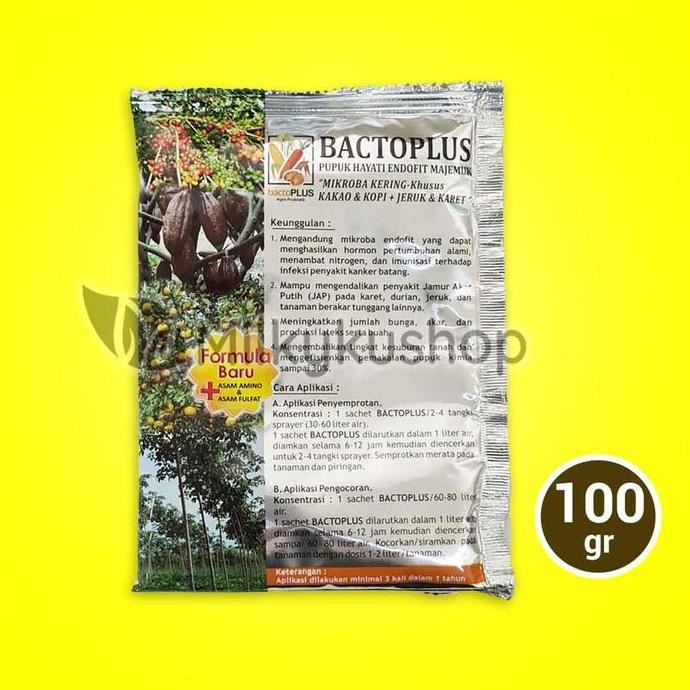 Pupuk Hayati Bactoplus Wp 100 Gram Per Sachet Kemasan Pabrik