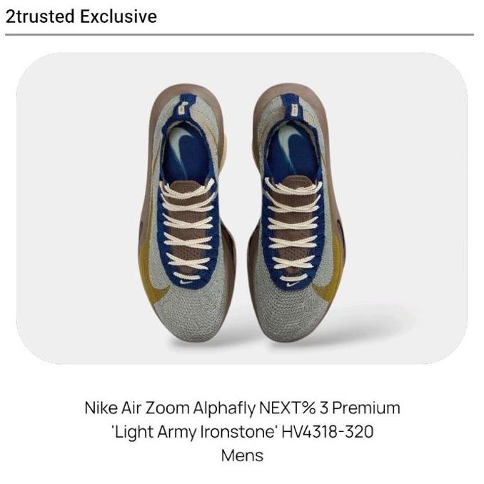 New  Nike Air Zoom Alphafly NEXT% 3 Premium 'Light Army Ironstone' HV4318-320 Mens Running Shoes