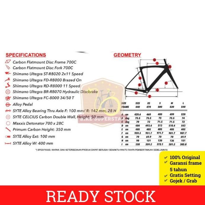 Sepeda Balap Roadbike Pacific Primum Pro Shimano Ultegra 2 x 11 Speed murah