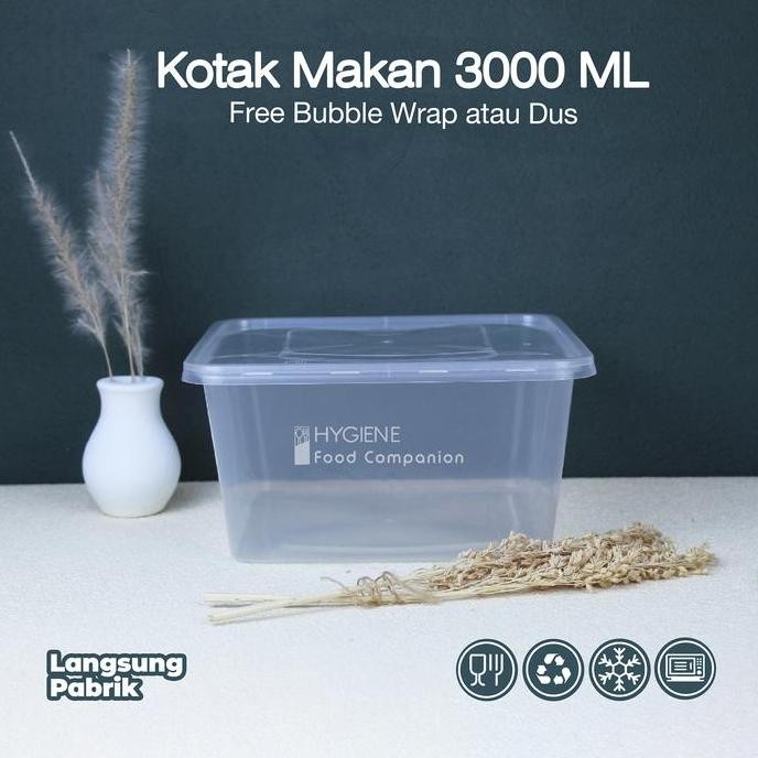 Thinwall 3000 Ml Persegi | Kotak Makan 3000Ml Plastik