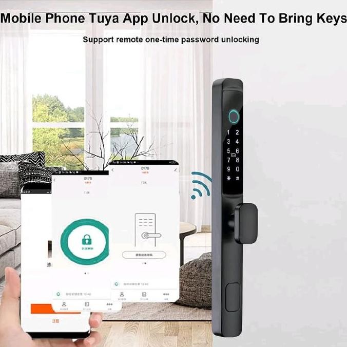 Ready  Smart Door Lock Fingerprint Tuya App Wifi Untuk Pintu Sliding Door / Smartlock Untuk Pintu Ge
