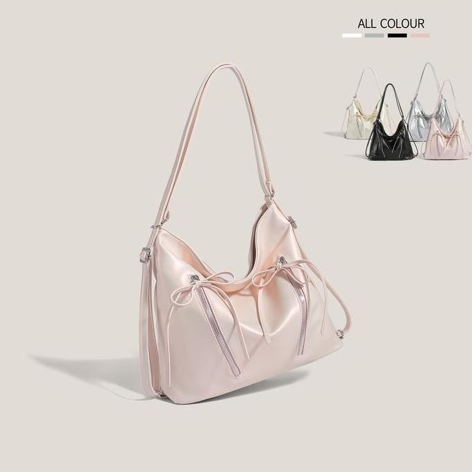 Ransel Pita Tas Bahu Wanita Tas Kulit Gaya Korea Tas Bahu Kasual Kapasitas Besar Tas Bahu Manis Jala