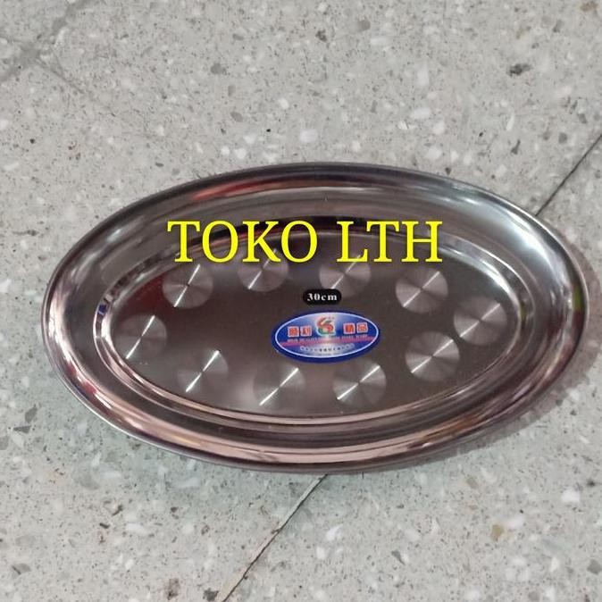 Lodor Piring Saji Oval Stainless Tempat Wadah Saji Makanan