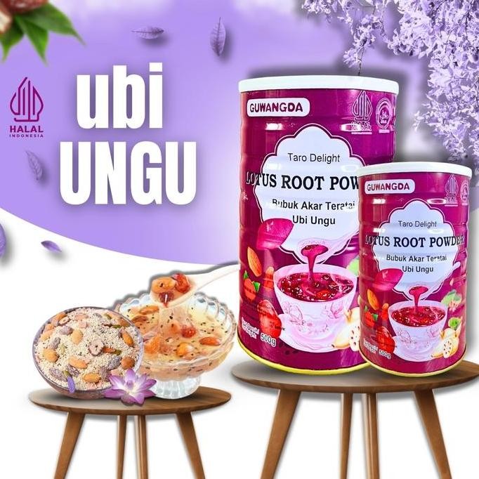 New OUFEN LOTUS ROOT POWDER ( VARIAN UBI UNGU & ALMOND ) Minuman Bubuk Teratai Kurma Manis Air Susu 