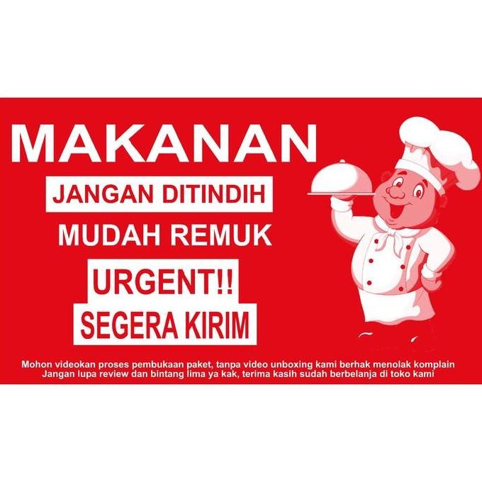 

Stiker Makanan 2 Uk 7.5 X 12.5 Cm Food Delivery Fragile Urgent Isi 100 Pcs