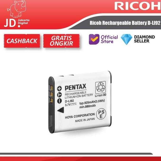 Ricoh Rechargeable Battery D-Li92 - Pentax D-Li92 Battery Wg80/Wg70