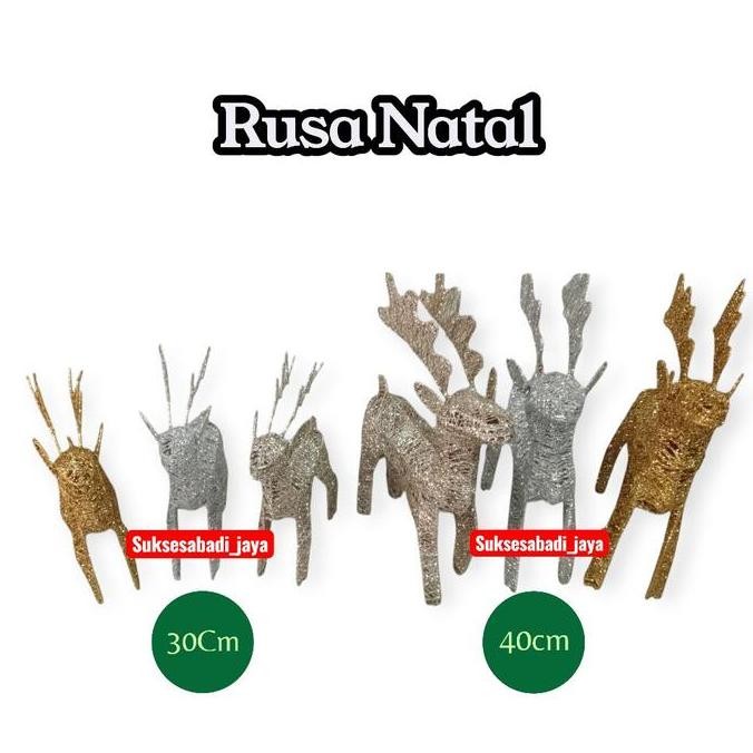 Pajangan Natal Rusa Tanduk Ukuran 30Cm-50Cm /Dekorasi Hiasan Natal Christmas Reindeer Ornament Kado 