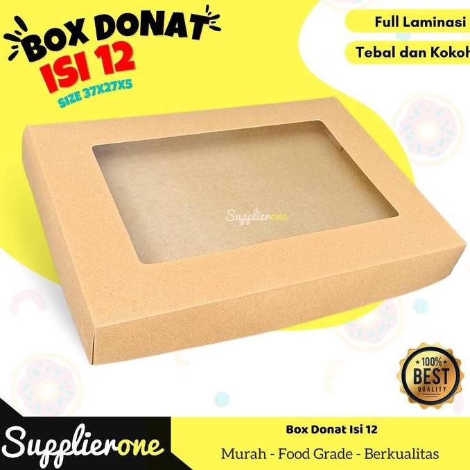 Box Donat Isi 12  / Box Donat / Dus Kue / Kemasan Donat / Dus Donut