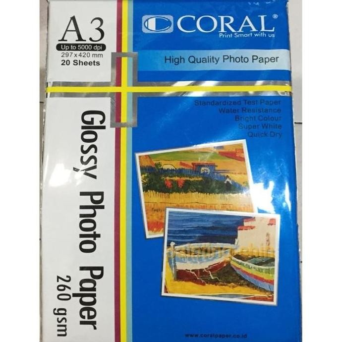 Coral Glossy Photo Paper A3 260 Gsm
