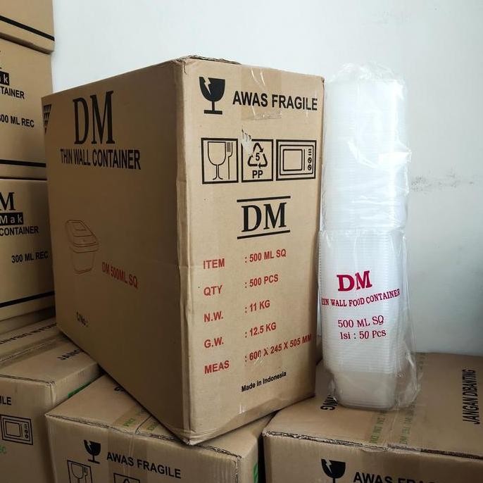 Thinwall Dm Square 500 Ml Sq - Persegi Tinggi 500Ml Sq - 500 Set