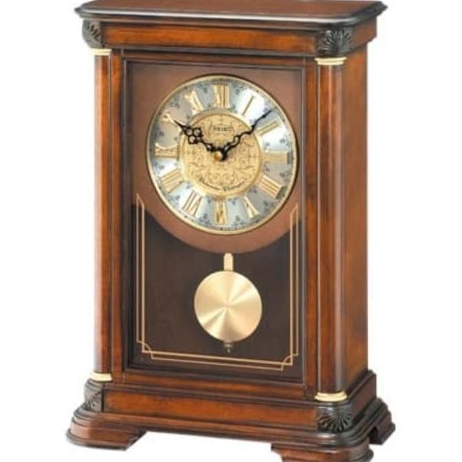 Jam Seiko Pendlum Qxq008B (Brown) Jam Meja Seiko Kayu Qxq008Brown