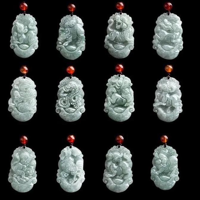Kalung Giok 12 Shio - Kalung Batu Giok Hijau Shio Keberuntungan Asli KM