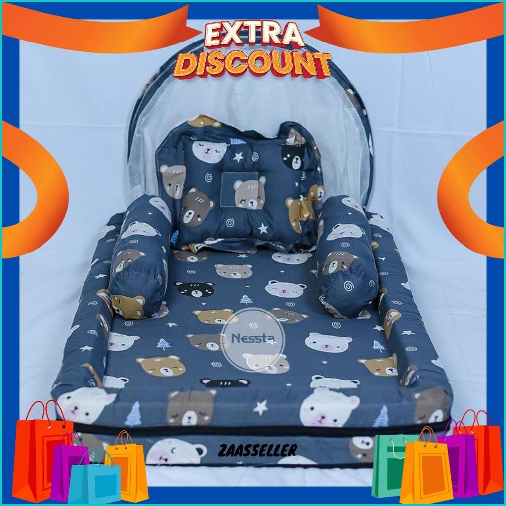 Kasur Bayi Set Kelambu Perlengkapan Bayi Tempat Tidur Bayi Peralatan Bayi Baru Lahir Siap Kirim