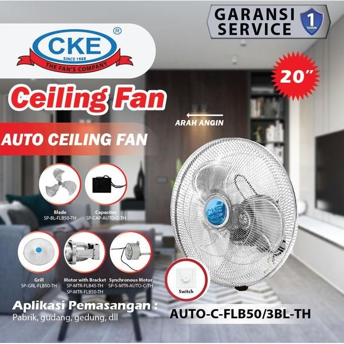 Promo Kipas Angin Plafon Orbit / Autofan 20 Inch CKE Ceiling Orbit Fan 20" COD