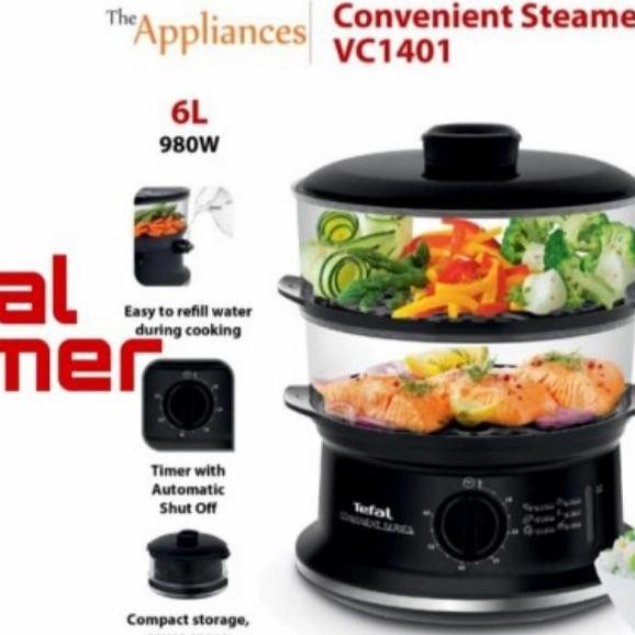 Promo TEFAL Steamer VC1401 - Steamer Tefal - Compact Stemer GARANSI COD