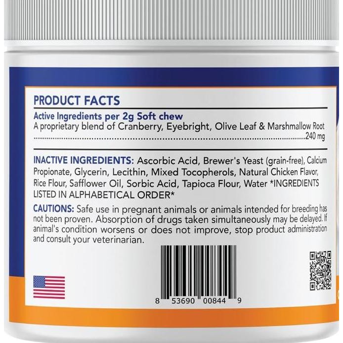 TERBARU - Angels Eyes Soft Chew - Tear Stain Eliminator - Chicken - 90 count - Suplemen Pembasmi Tea