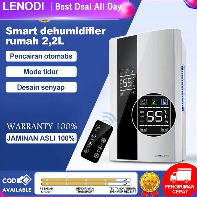 TERMURAH - Dehumidifier rumah pintar 2,2L/pengering udara LCD/dehumidifier 2,2L